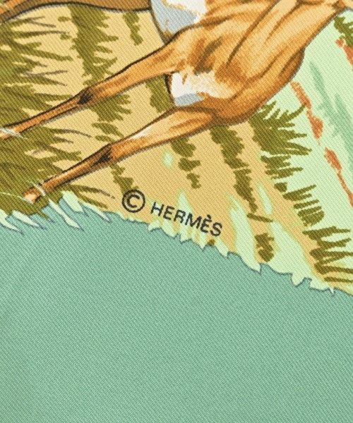 Hermes Bandana Scarf Green — view 6