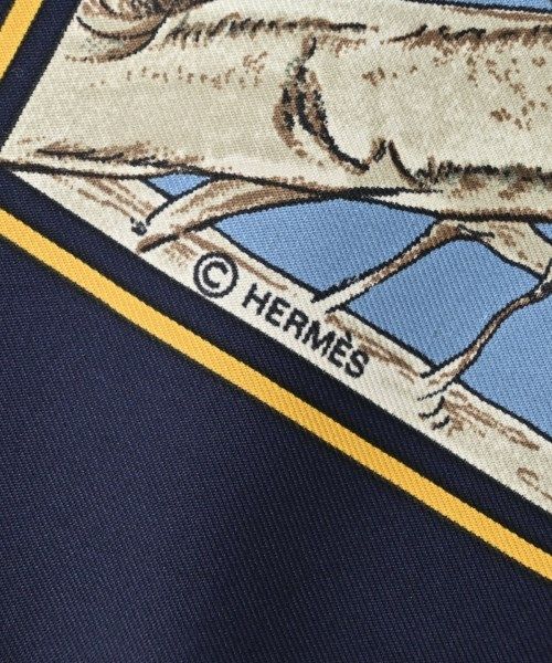 Hermes Bandana Scarf Navy — view 8