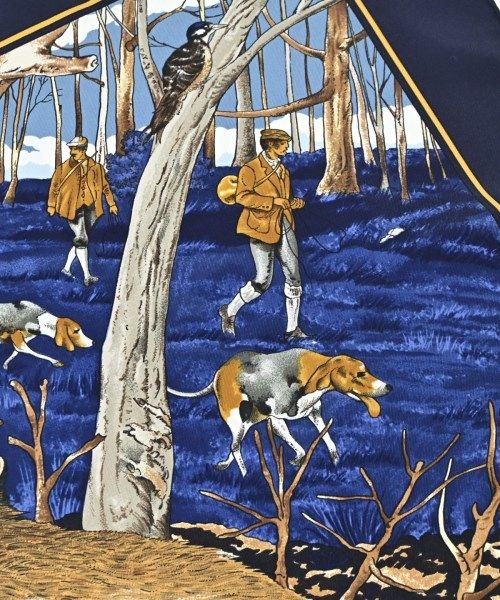 Hermes Bandana Scarf Navy — view 5