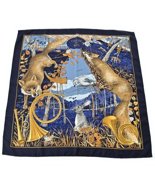 Hermes Bandana Scarf Navy