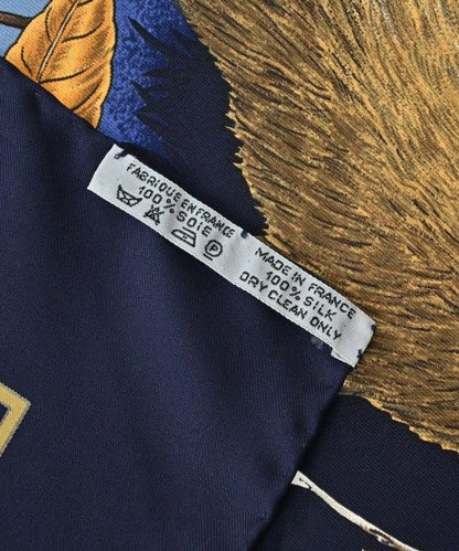 Hermes Bandana Scarf Navy — view 9
