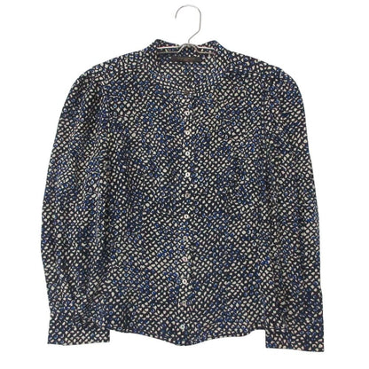Louis Vuitton Blouse Silk All Over Pattern Shirt Top Long Sleeve Puff Navy