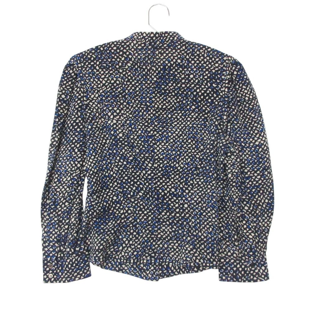 Louis Vuitton Blouse Silk All Over Pattern Shirt Top Long Sleeve Puff Navy — view 2