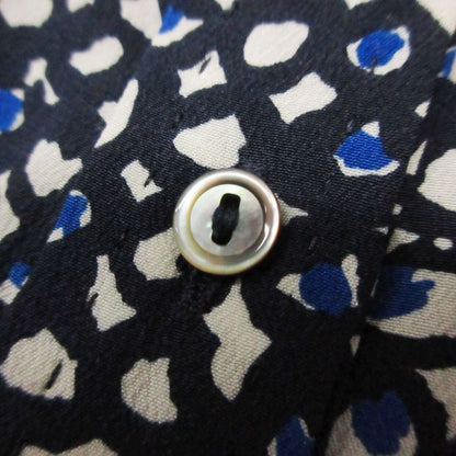Louis Vuitton Blouse Silk All Over Pattern Shirt Top Long Sleeve Puff Navy — view 8
