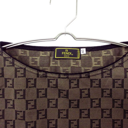 Fendi Top Zucca Pattern Allover Sleeveless Stretch Top Brown — view 3