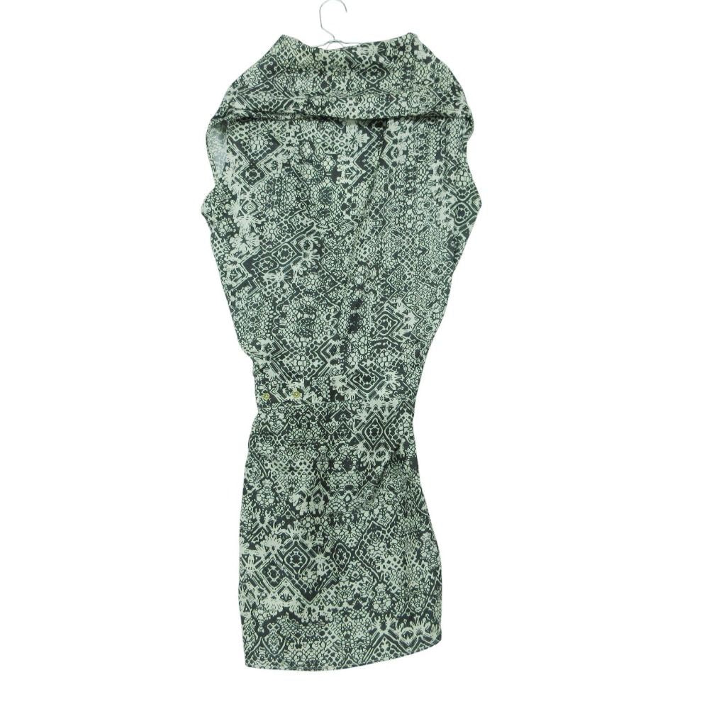 Saint Laurent Yves Dress All Over Pattern Silk 100% Geometric Deformation White — view 2