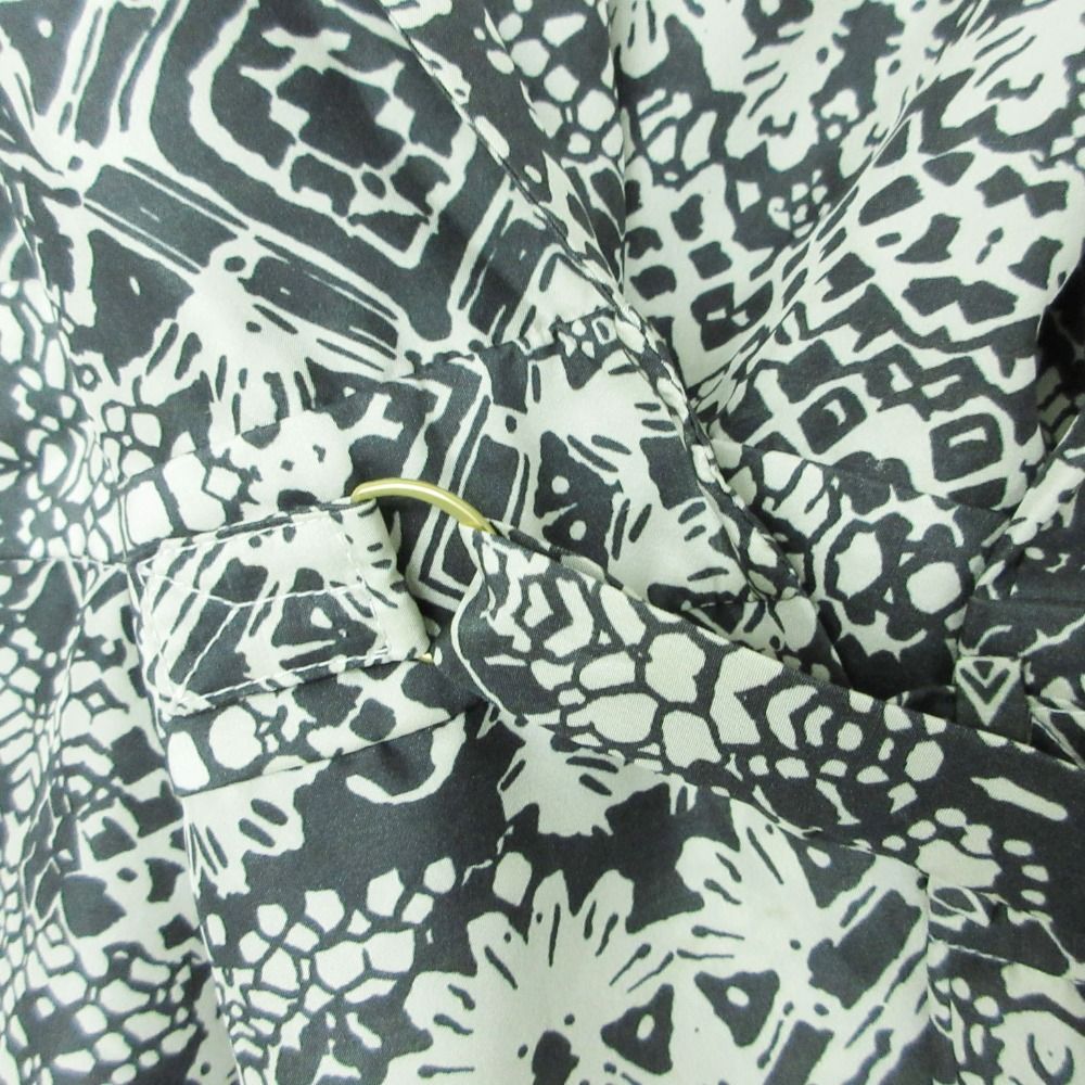 Saint Laurent Yves Dress All Over Pattern Silk 100% Geometric Deformation White — view 4
