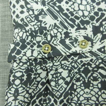 Saint Laurent Yves Dress All Over Pattern Silk 100% Geometric Deformation White — view 6