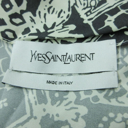 Saint Laurent Yves Dress All Over Pattern Silk 100% Geometric Deformation White — view 7