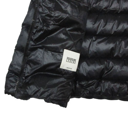 Moncler Down Jacket Nylon Front Zip High Neck Embroidery Logo Navy — view 5