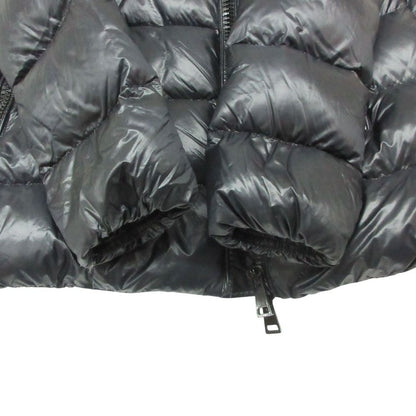 Moncler Down Jacket Nylon Front Zip High Neck Embroidery Logo Navy — view 8