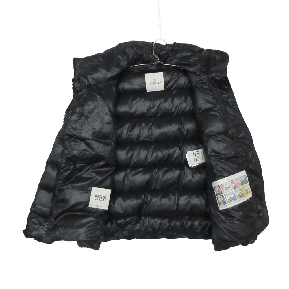 Moncler Down Jacket Nylon Front Zip High Neck Embroidery Logo Navy — view 3
