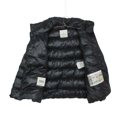 Moncler Down Jacket Nylon Front Zip High Neck Embroidery Logo Navy — view 3