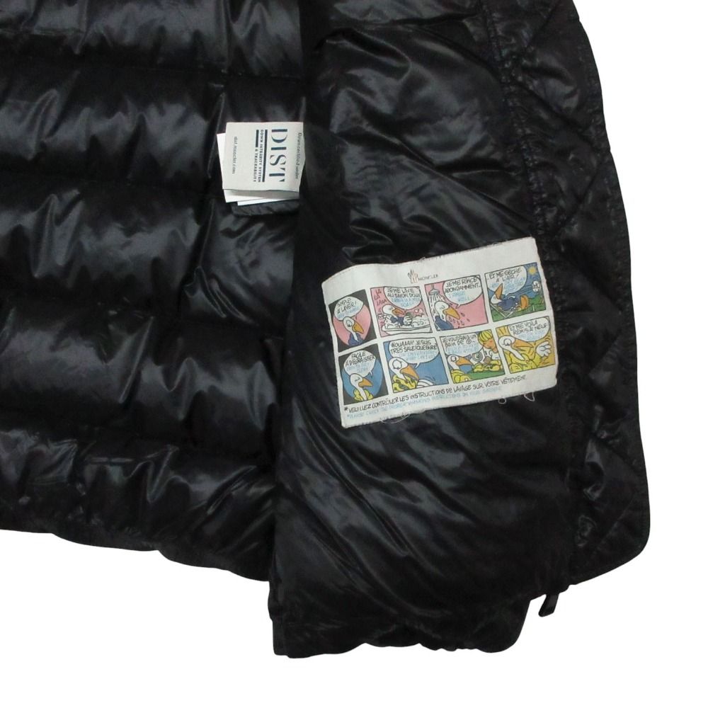 Moncler Down Jacket Nylon Front Zip High Neck Embroidery Logo Navy — view 6