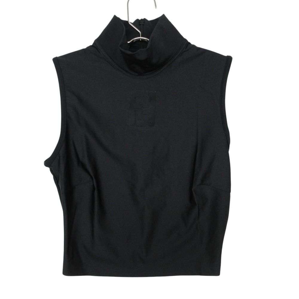 Fendi Top Logo High Neck Stretch Top Sleeveless Y2k One Point Black