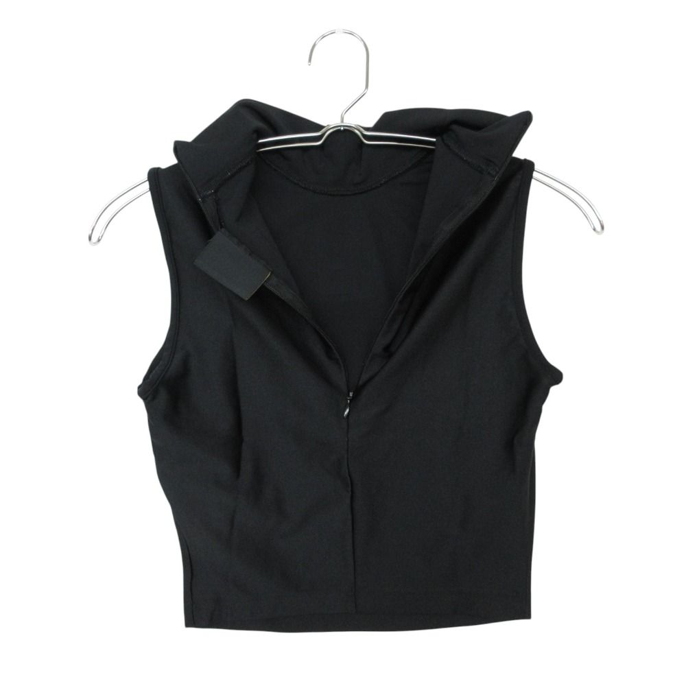Fendi Top Logo High Neck Stretch Top Sleeveless Y2k One Point Black — view 3