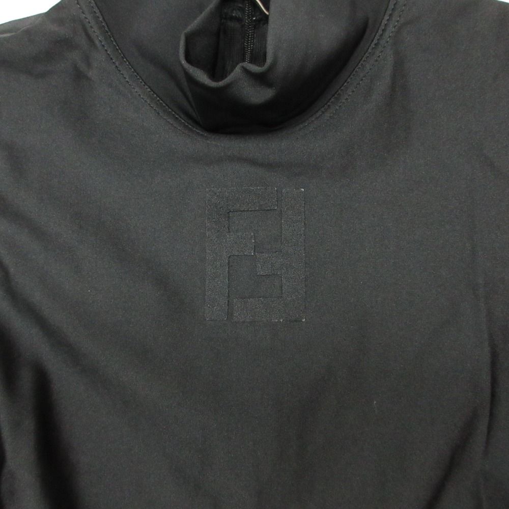 Fendi Top Logo High Neck Stretch Top Sleeveless Y2k One Point Black — view 5