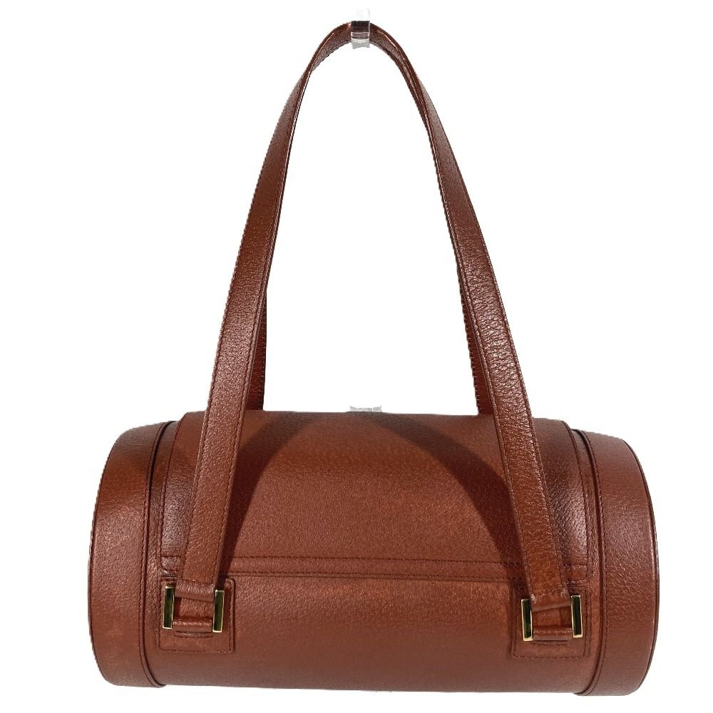 Bvlgari Shoulder Bag Logo Leather Brown — view 2