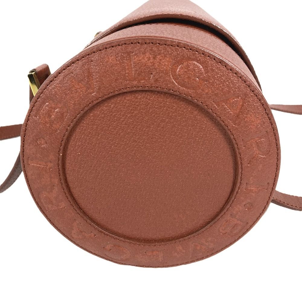 Bvlgari Shoulder Bag Logo Leather Brown — view 3