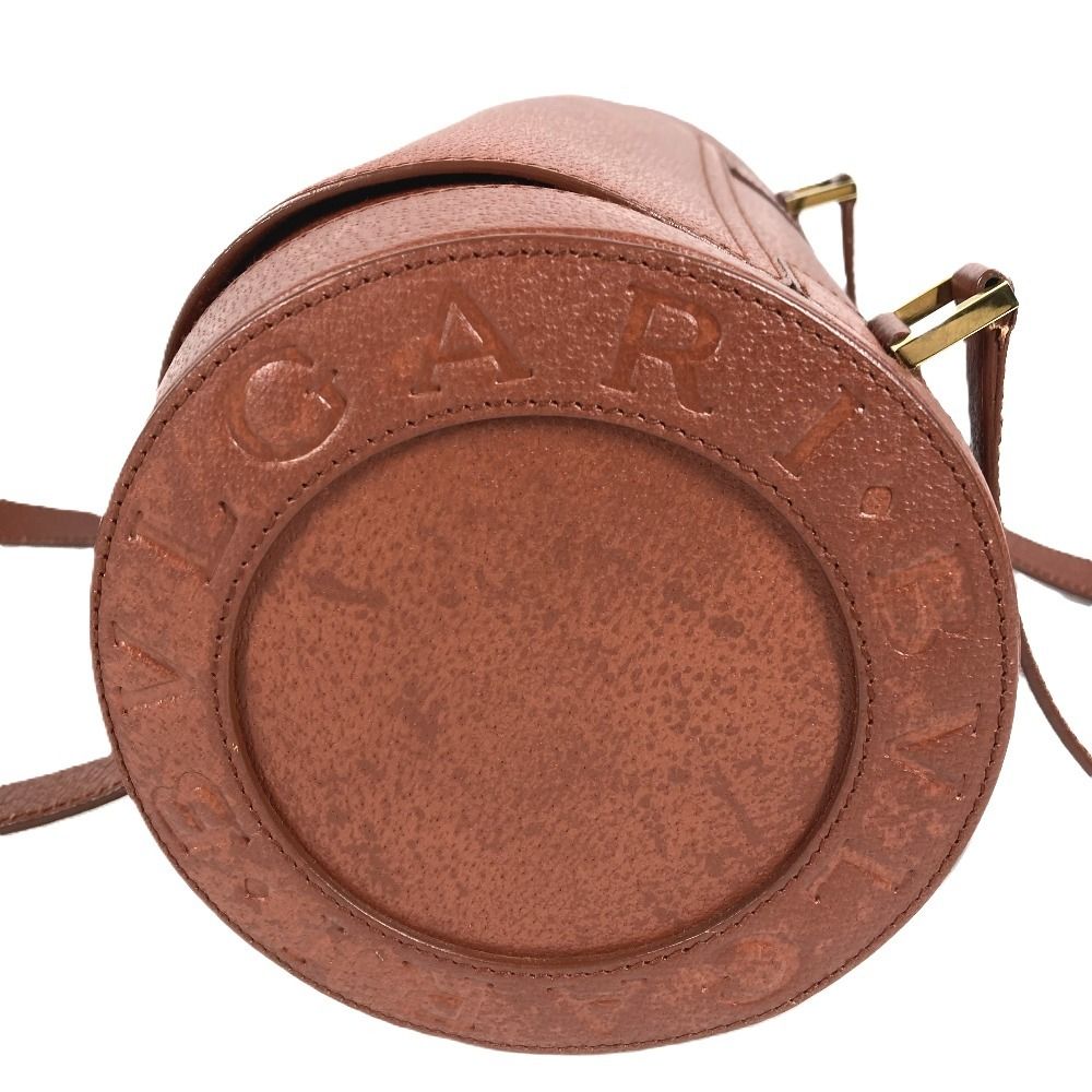 Bvlgari Shoulder Bag Logo Leather Brown — view 4
