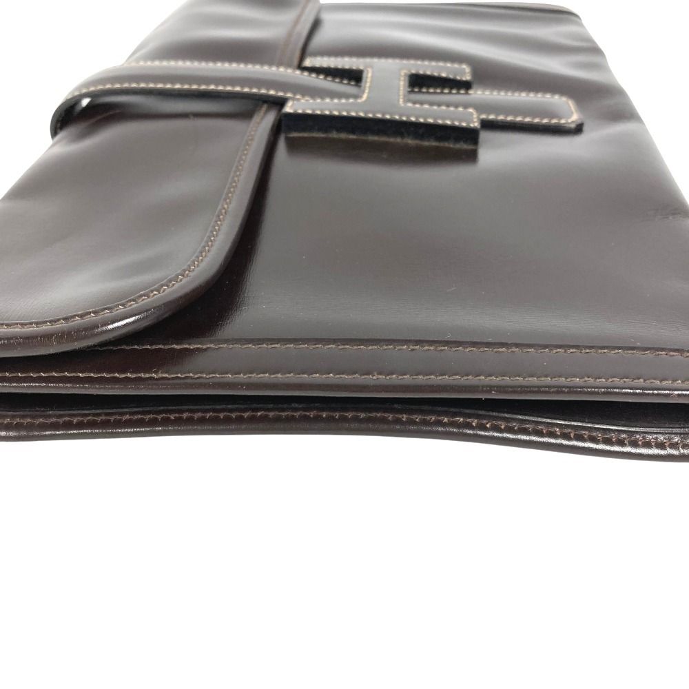 Hermes Clutch Jije PM Leather Dark Brown — view 5