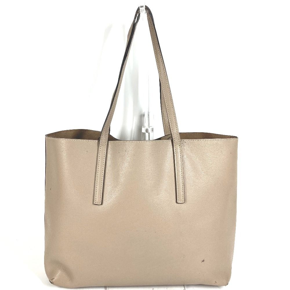 Fendi Shoulder Bag Logo F's Leather Beige — view 3