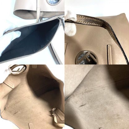 Fendi Shoulder Bag Logo F's Leather Beige — view 9