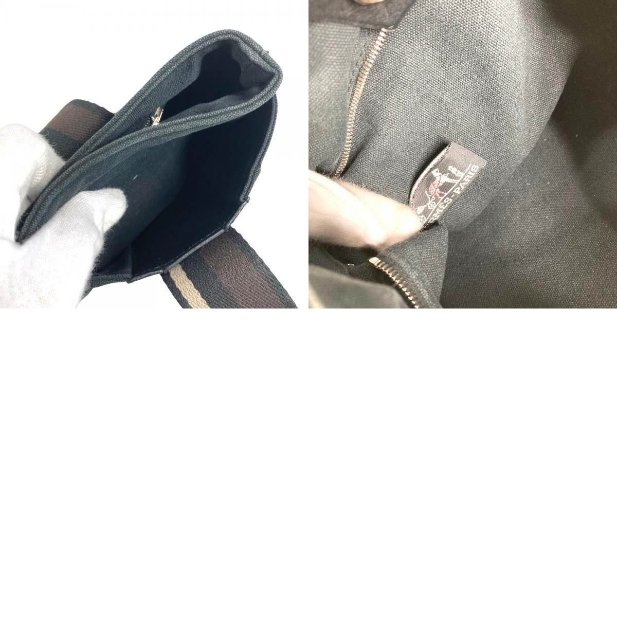 Hermes Tote Troca Horizontal PM Canvas Black — view 9