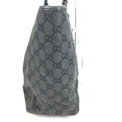 Gucci Shoulder Bag Logo GG Canvas Leather Black — view 2