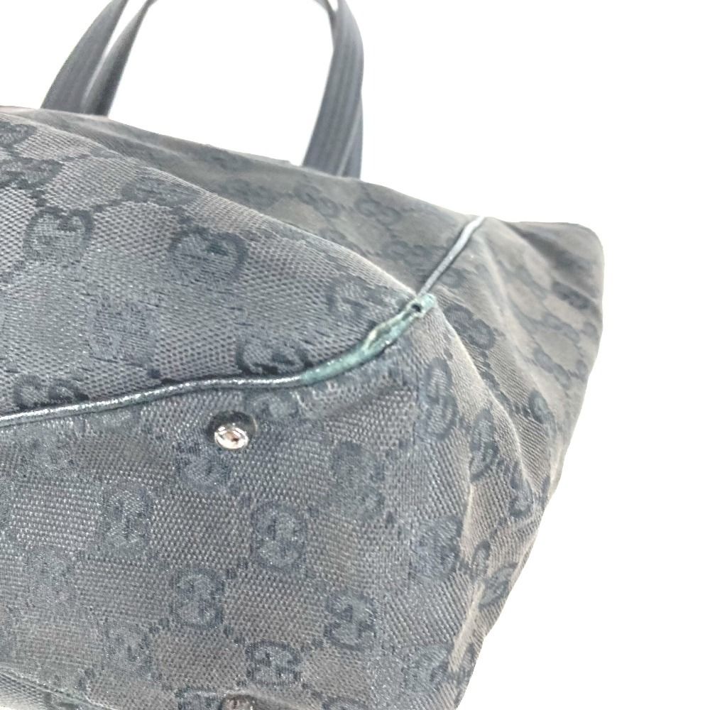 Gucci Shoulder Bag Logo GG Canvas Leather Black — view 3