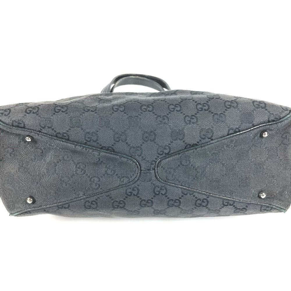 Gucci Shoulder Bag Logo GG Canvas Leather Black — view 5
