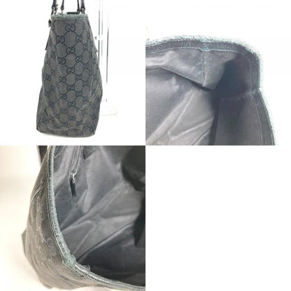 Gucci Shoulder Bag Logo GG Canvas Leather Black — view 9