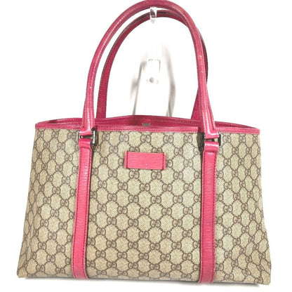 Gucci Shoulder Bag Logo GG Supreme Canvas Pink
