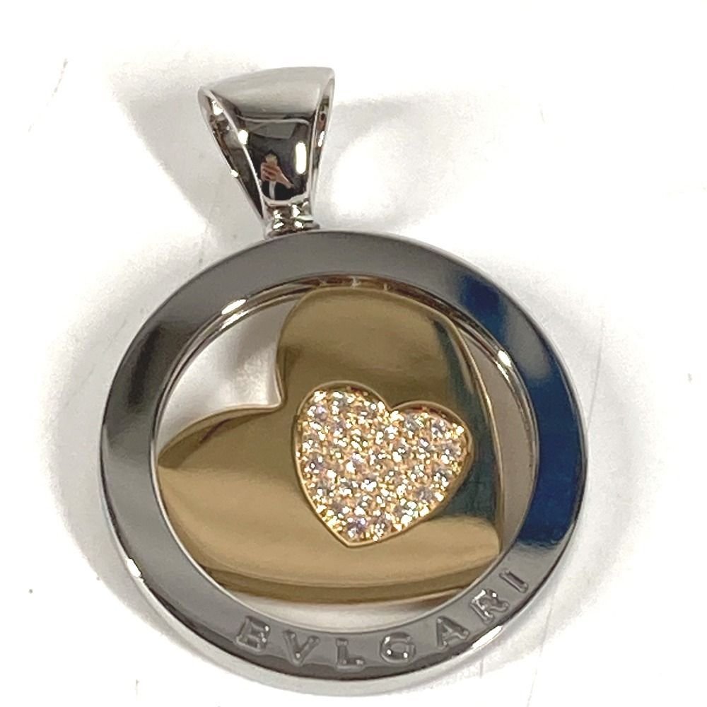 Bvlgari Pendant Top Tondo Heart Diamond Top 18k White Gold