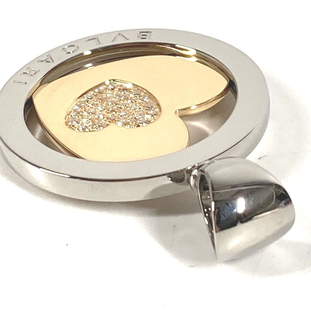 Bvlgari Pendant Top Tondo Heart Diamond Top 18k White Gold — view 3