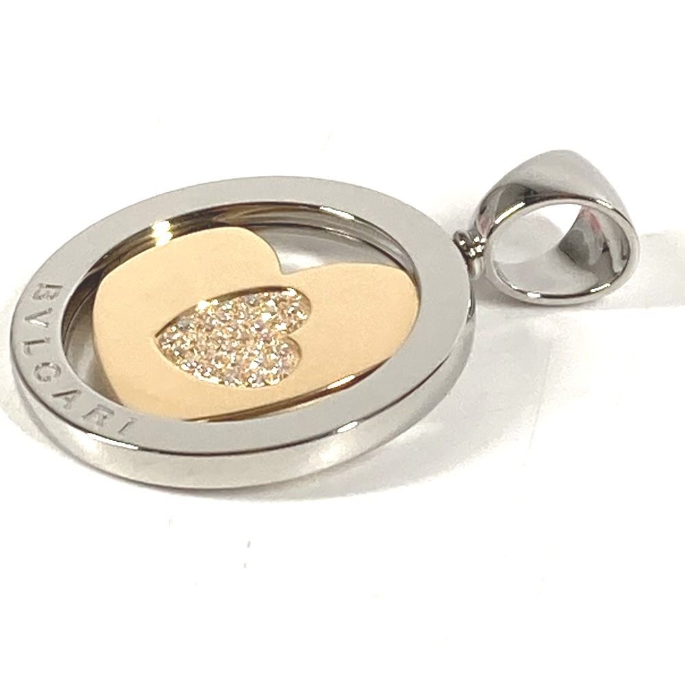 Bvlgari Pendant Top Tondo Heart Diamond Top 18k White Gold — view 2