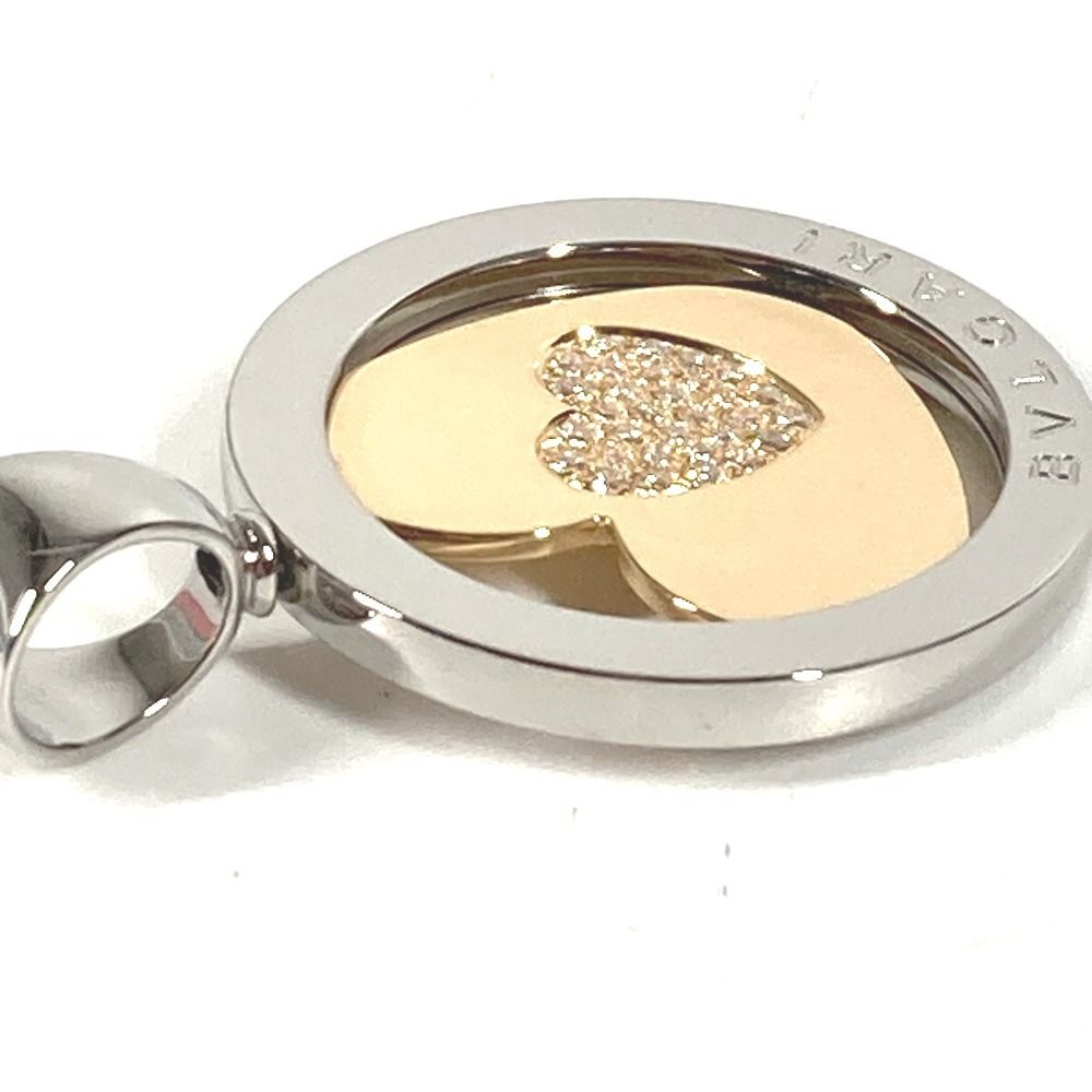 Bvlgari Pendant Top Tondo Heart Diamond Top 18k White Gold — view 4