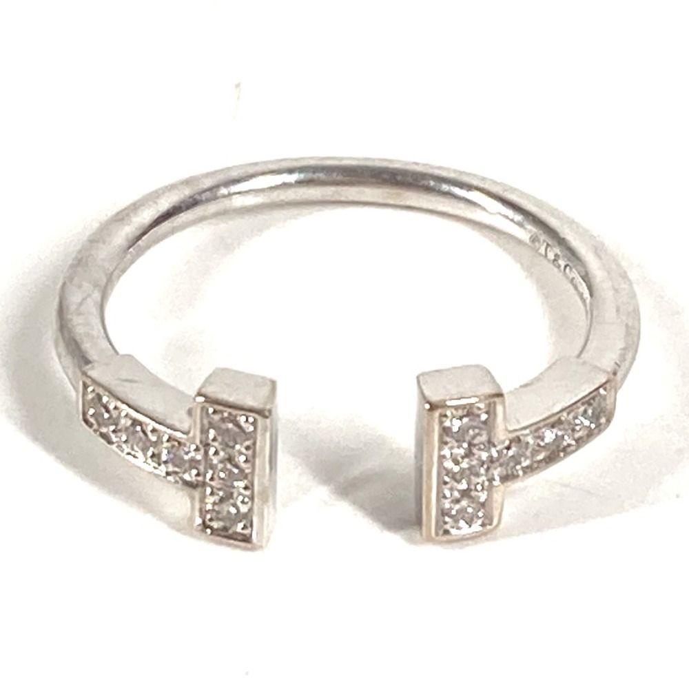 Tiffany & Co Ring T Wire Diamond Logo Silver