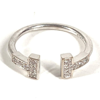 Tiffany & Co Ring T Wire Diamond Logo Silver