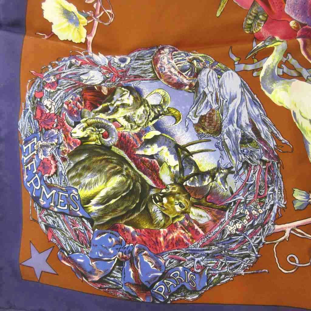 Hermes Carre 90 Faune Et Flore du Texas Illustrated Encyclopedia of Fauna and — view 6