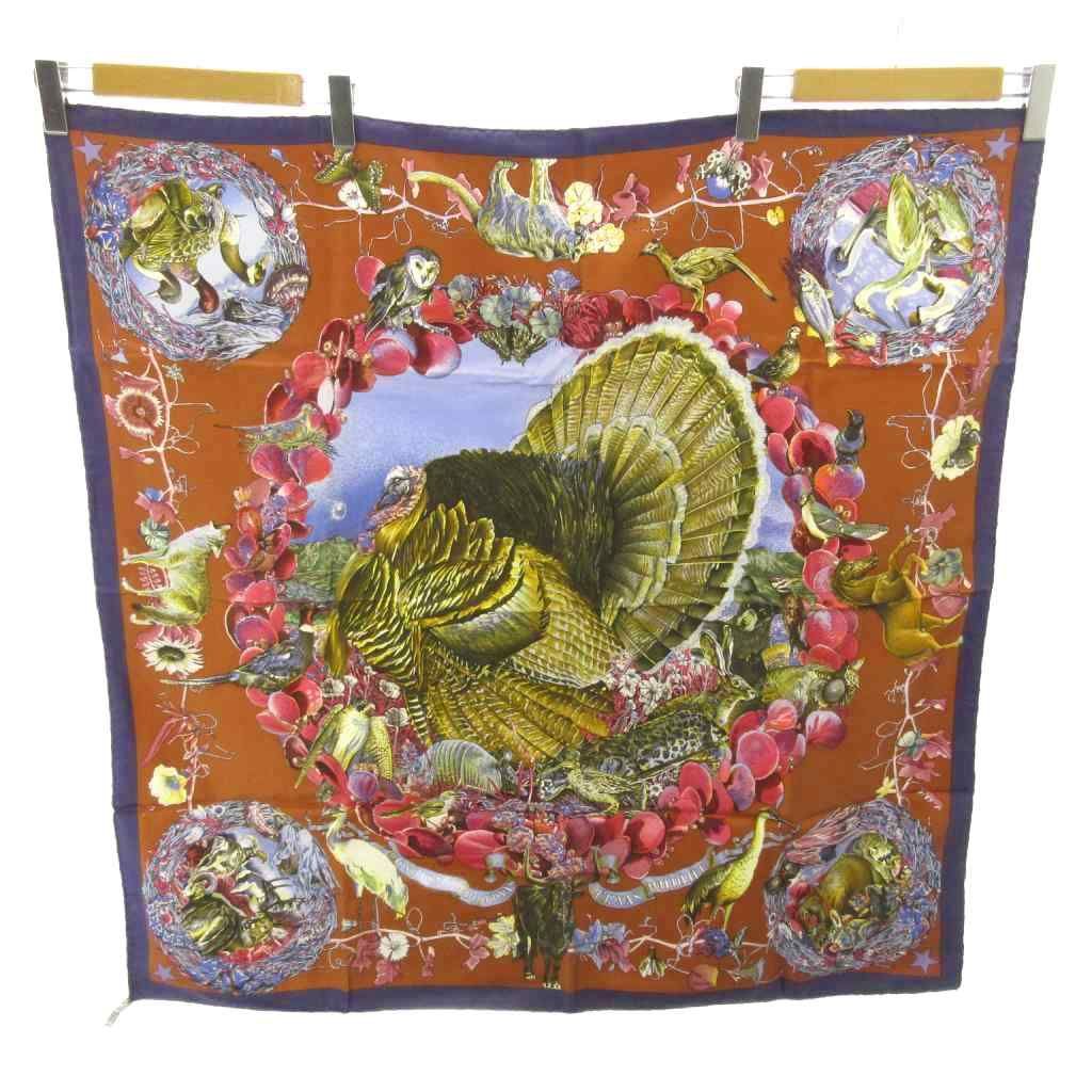 Hermes Carre 90 Faune Et Flore du Texas Illustrated Encyclopedia of Fauna and