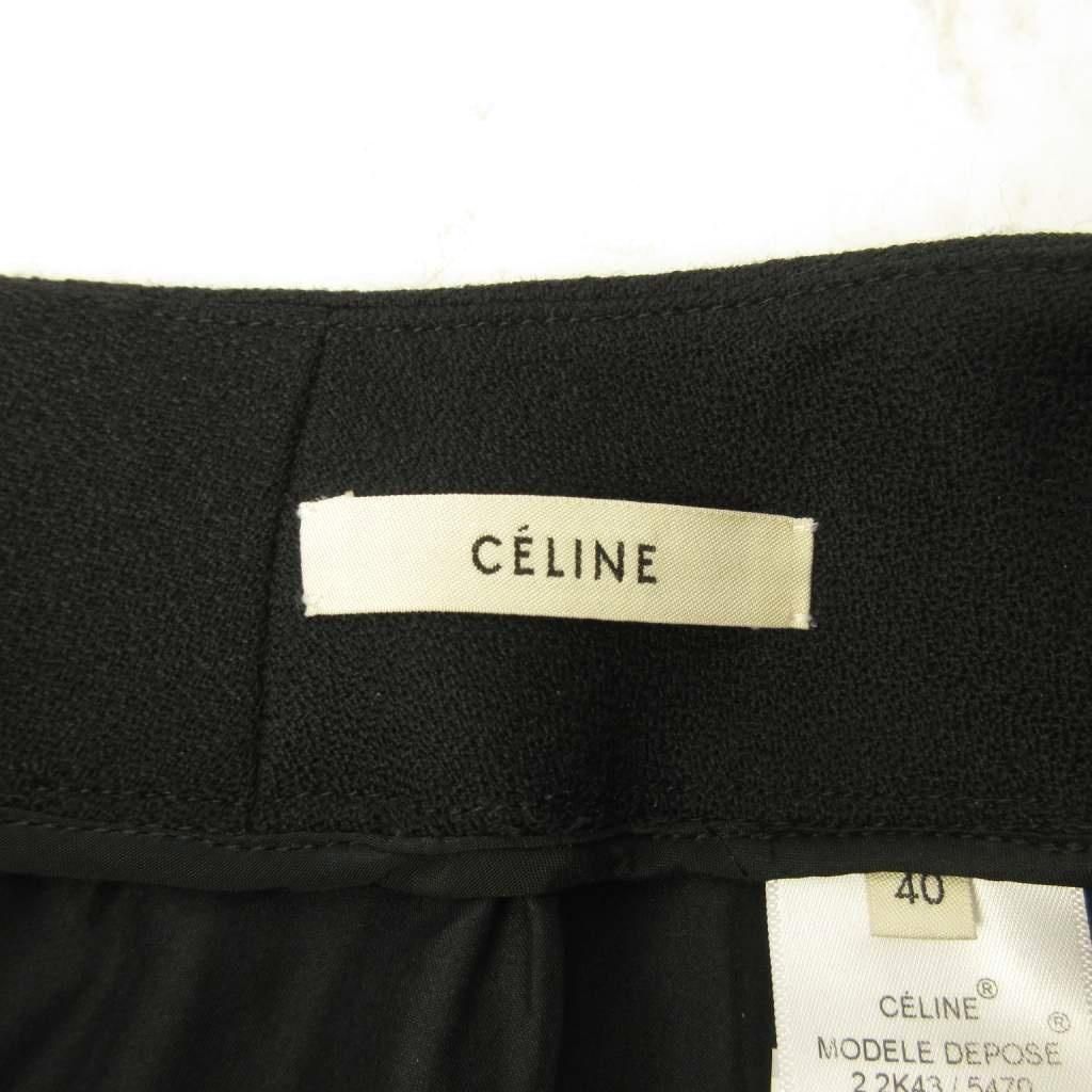 Celine Phoebe Philo Era Skirt Knee Length Wool Silk 40 Black — view 7