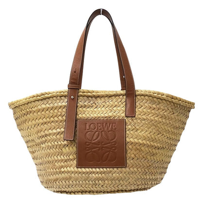 Loewe Tote Basket Large Palmleaf Calf Leather Natural Tan Beige Brown Large