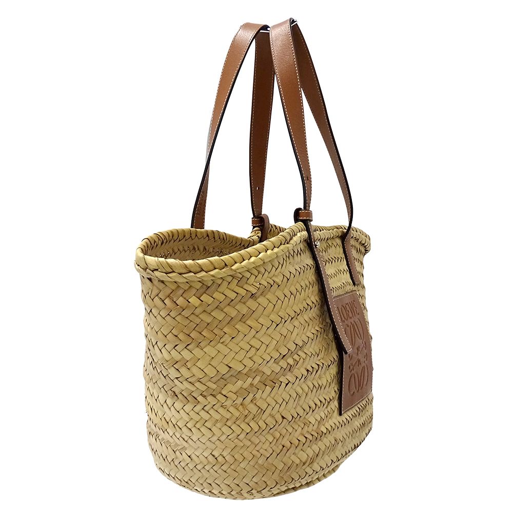 Loewe Tote Basket Large Palmleaf Calf Leather Natural Tan Beige Brown Large — view 4