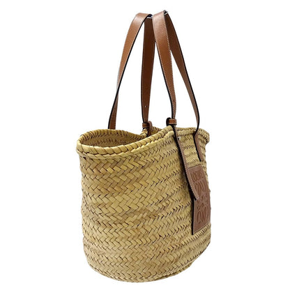 Loewe Tote Basket Large Palmleaf Calf Leather Natural Tan Beige Brown Large — view 4