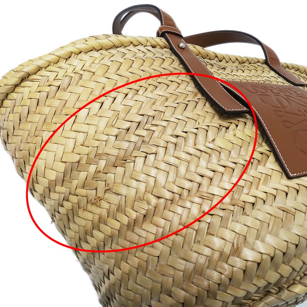 Loewe Tote Basket Large Palmleaf Calf Leather Natural Tan Beige Brown Large — view 9