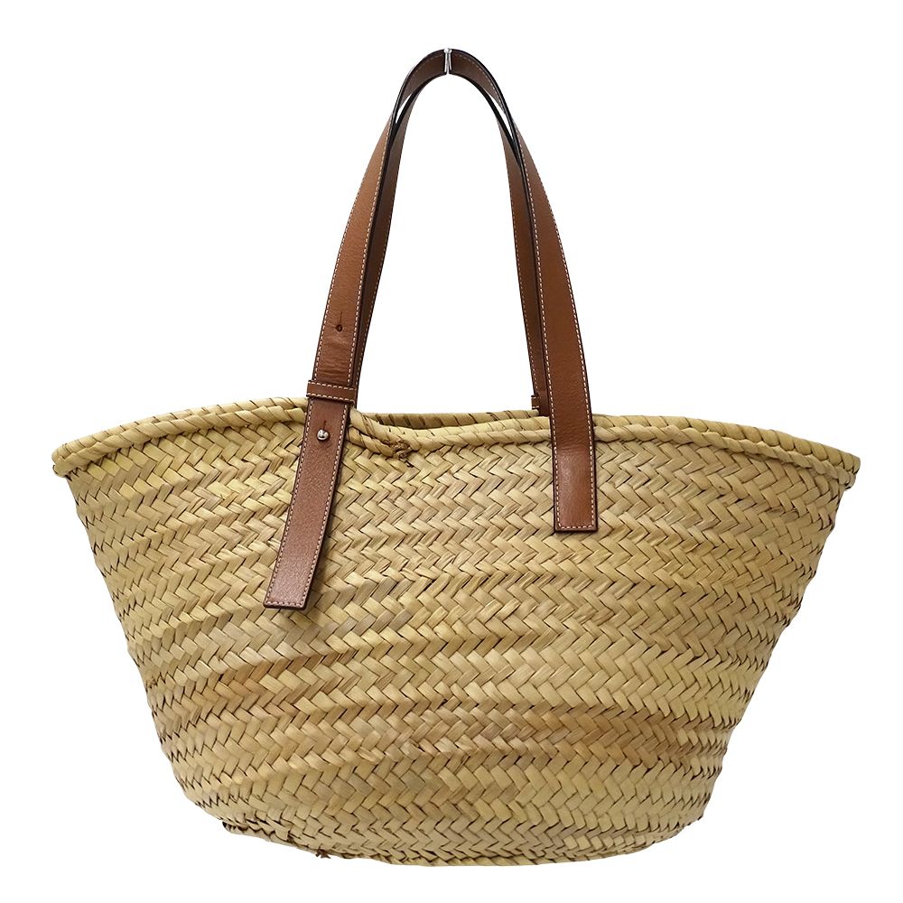 Loewe Tote Basket Large Palmleaf Calf Leather Natural Tan Beige Brown Large — view 2