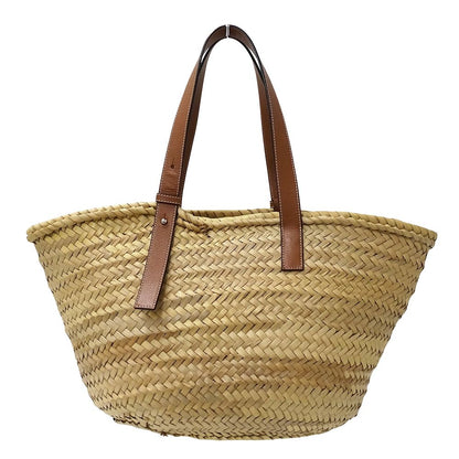 Loewe Tote Basket Large Palmleaf Calf Leather Natural Tan Beige Brown Large — view 2