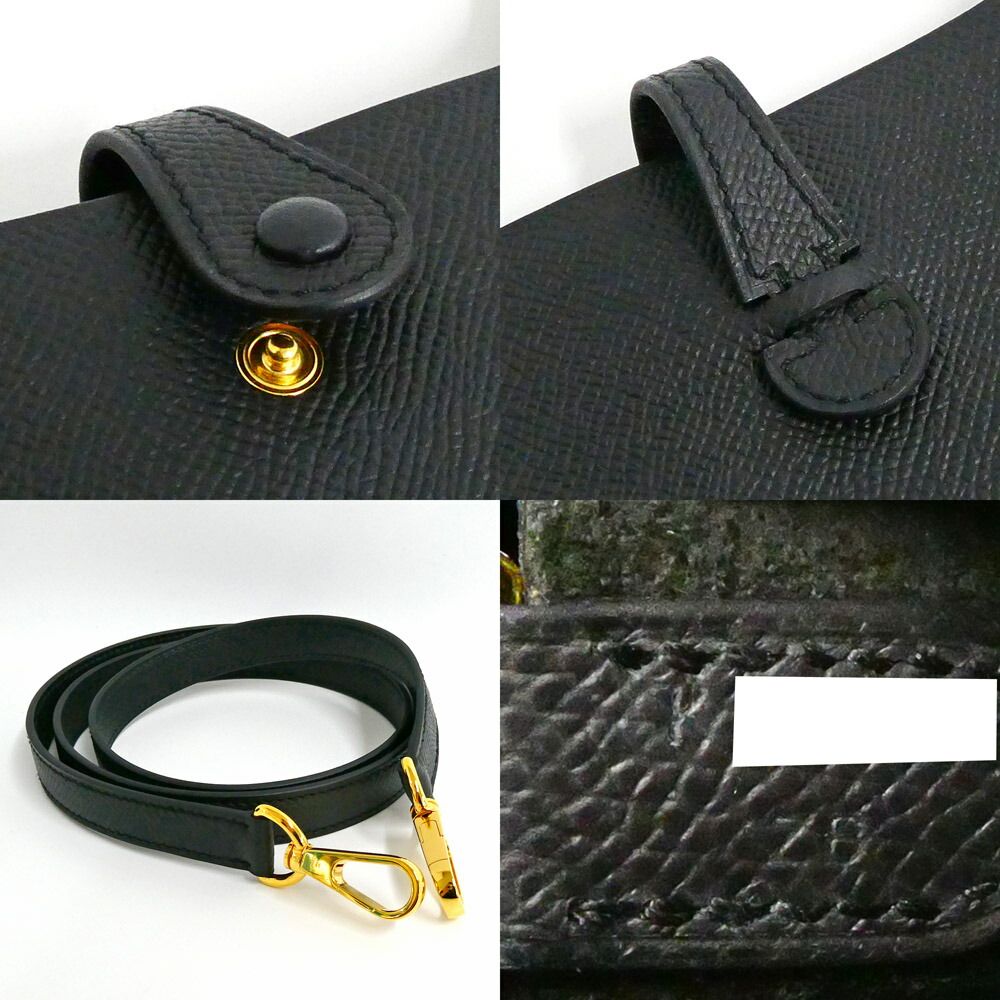 Hermes Evelyne TPM 16 Series Black Gold Epsom Shoulder Bag — view 8