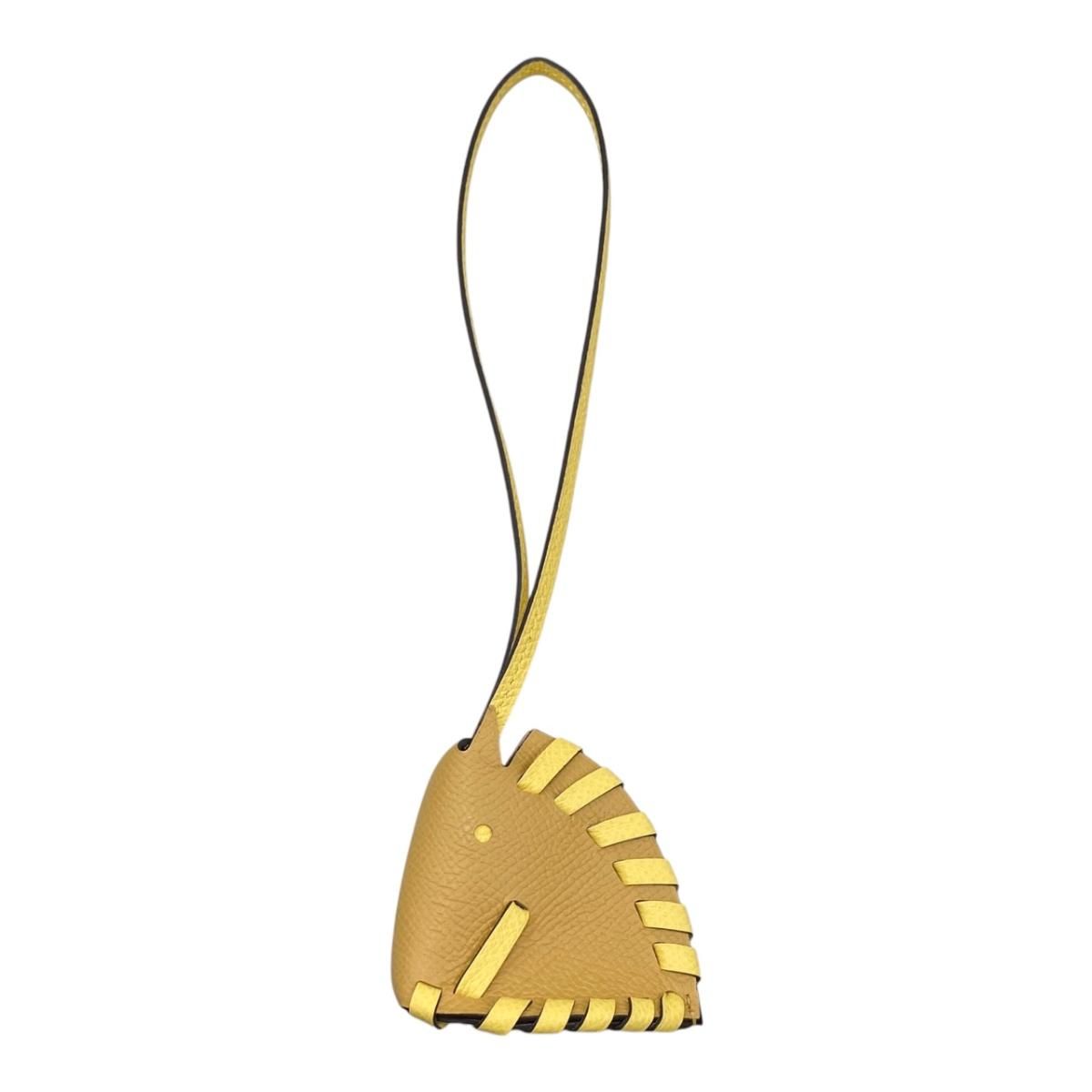 Hermes Bag Charm Cheval Tresse Veau Epsom Braided Horse Yellow